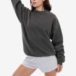 Vince Cotton Classic Solid Crew Sweatshirt Top Women's Size S Gray